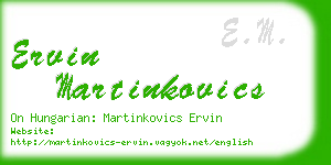 ervin martinkovics business card